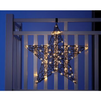 Lumineo Kerstster met verlichting | 79 x 76 cm (48 leds, Wicker, Eénzijdig) 493555 K151000687 - 8
