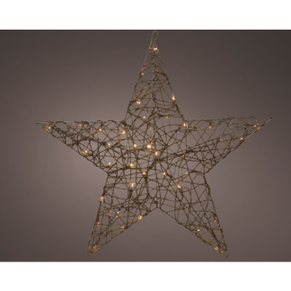 Lumineo Kerstster met verlichting | 79 x 76 cm (96 leds, Wicker, Tweezijdig) 493541 K151000688 - 5