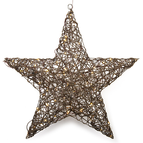 Lumineo Kerstster met verlichting | 79 x 76 cm (96 leds, Wicker, Tweezijdig) 493541 K151000688 - 6