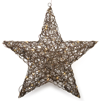 Lumineo Kerstster met verlichting | 79 x 76 cm (96 leds, Wicker, Tweezijdig) 493541 K151000688 - 6
