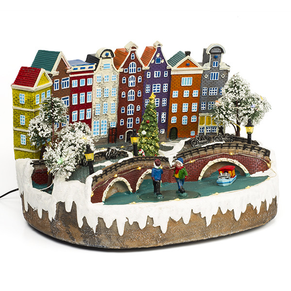 Lumineo Kersttafereel | Lumineo | Amsterdam (45 leds, Bewegend, Muziek) 488029 K151000191 - 1