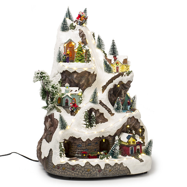 Lumineo Kersttafereel | Lumineo | Bergdorpje (75 leds, Bewegend, Muziek) 481506 K150303402 - 1