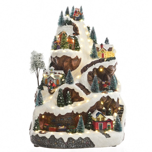 Lumineo Kersttafereel | Lumineo | Bergdorpje (75 leds, Bewegend, Muziek) 481506 K150303402 - 2