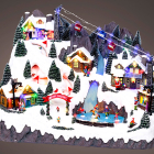 Lumineo Kersttafereel | Lumineo | Christmas Village (63 leds, Bewegend, Muziek) 489354 K150303397 - 2
