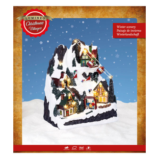 Lumineo Kersttafereel | Lumineo | Christmas Village (63 leds, Bewegend, Muziek) 489354 K150303397 - 3