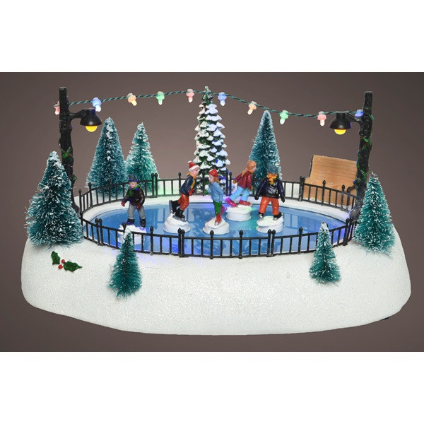 Lumineo Kersttafereel | Lumineo | Schaatsbaan (12 leds, Kunststof, Bewegend, Licht, Binnen) 485645 K150303381 - 3