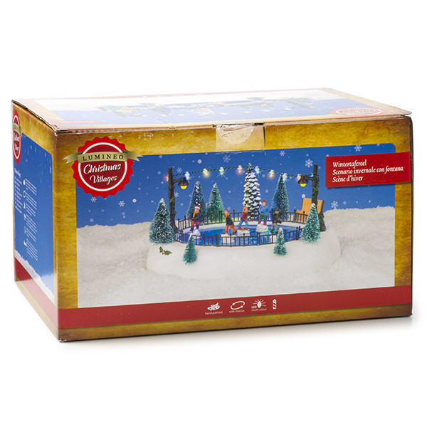 Lumineo Kersttafereel | Lumineo | Schaatsbaan (12 leds, Kunststof, Bewegend, Licht, Binnen) 485645 K150303381 - 4