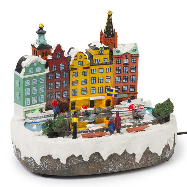 Lumineo Kersttafereel | Lumineo | Stockholm (14 leds, Bewegend, Muziek) 488043 K150303415 - 1