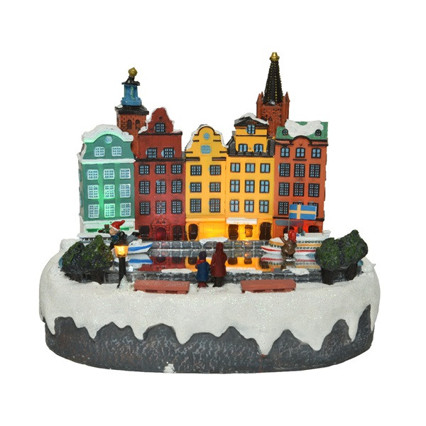 Lumineo Kersttafereel | Lumineo | Stockholm (14 leds, Bewegend, Muziek) 488043 K150303415 - 2