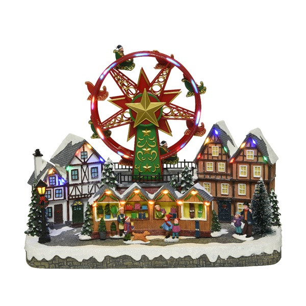 Lumineo Kersttafereel | Lumineo | Straatsburg (37 Micro leds, Bewegend, Muziek) 485390 K150303407 - 2