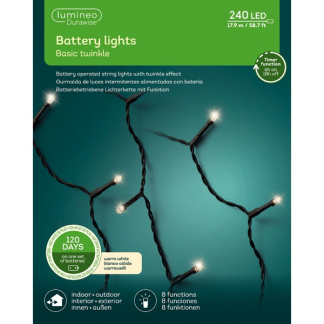 Lumineo Kerstverlichting op batterijen | 18.5 meter | Lumineo (240 leds, Timer, Lichtprogramma's, Binnen/Buiten) 497251 K151000529 - 7