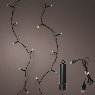 Lumineo Kerstverlichting op batterijen | 4 meter | Lumineo | Duracharge (50 leds, Oplaadbaar, Timer, Binnen/Buiten, Gekleurd) 490280 K151200149