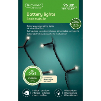 Lumineo Kerstverlichting op batterijen | 7.6 meter | Lumineo (96 leds, Timer, Lichtprogramma's, Binnen/Buiten) 497141 K151000533 - 7