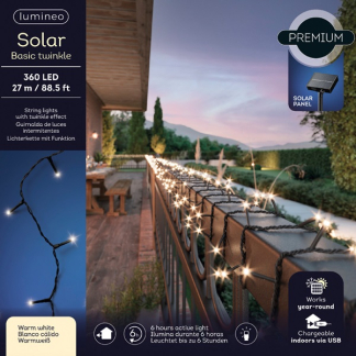 Lumineo Kerstverlichting op zonne-energie | Lumineo | 27 meter (360 LEDs, Buiten, Warm wit) 496269 K150303988 - 