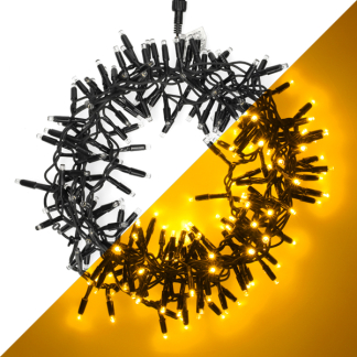 Lumineo Koppelbare kerstverlichting | Cluster | Lumineo | Pro-Lights | 5 meter (200 leds, Buiten, Extra warm wit, Zwart snoer) 493710 K151200135 - 1