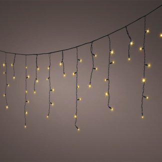 Lumineo Koppelbare kerstverlichting | IJspegel | Lumineo | Pro-Lights | 3.6 meter (96 leds, Buiten, Extra warm wit, Zwart snoer) 493714 K151200138 - 2