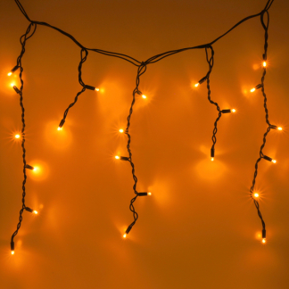 Lumineo Koppelbare kerstverlichting | IJspegel | Lumineo | Pro-Lights | 3.6 meter (96 leds, Buiten, Extra warm wit, Zwart snoer) 493714 K151200138 - 3