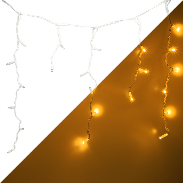 Lumineo Koppelbare kerstverlichting | IJspegel | Lumineo | Pro-Lights | 3.6 meter (96 leds, Buiten, Warm wit, Wit snoer) 493715 K151200139 - 1