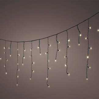 Lumineo Koppelbare kerstverlichting | IJspegel | Lumineo | Pro-Lights | 3.6 meter (96 leds, Buiten, Warm wit, Zwart snoer) 493713 K151200137 - 1