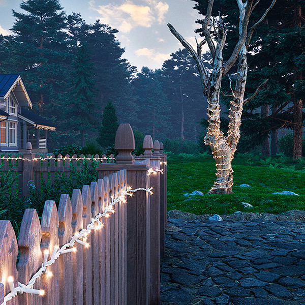 Lumineo Koppelbare kerstverlichting | Standaard | Lumineo | Pro-Lights | 9.5 meter (96 leds, Buiten, Warm wit, Wit snoer) 493707 K151200133 - 6