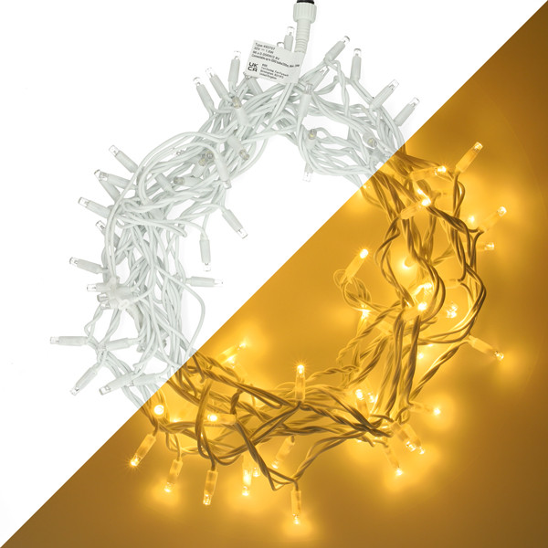 Lumineo Koppelbare kerstverlichting | Standaard | Lumineo | Pro-Lights | 9.5 meter (96 leds, Buiten, Warm wit, Wit snoer) 493707 K151200133 - 1