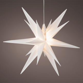 Lumineo Kunststof kerstster | Lumineo | Ø 30 cm (Led, Batterijen, Binnen/buiten, Wit) 490699 K151200164