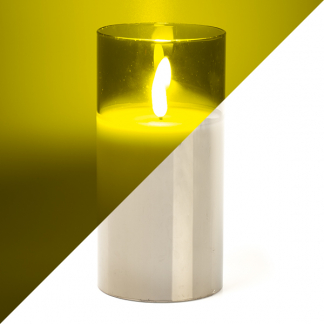 Lumineo LED kaars | 15 cm | Lumineo (In glas, Timer, Smokey) 485352 K151000085 - 