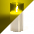 LED kaars | 15 cm | Lumineo (In glas, Timer, Smokey)