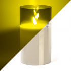 LED kaars | 18 cm | Lumineo (In glas, Timer, Smokey)