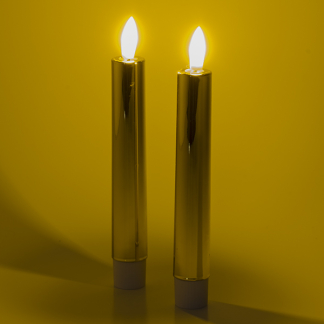 Lumineo Led dinerkaars | Lumineo | 17 cm | (Bewegende vlam, Batterijen, Goud) 487392 K150303164 - 2
