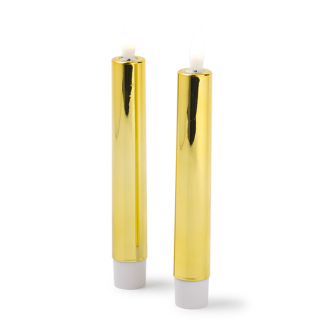 Lumineo Led dinerkaars | Lumineo | 17 cm | (Bewegende vlam, Batterijen, Goud) 487392 K150303164 - 3