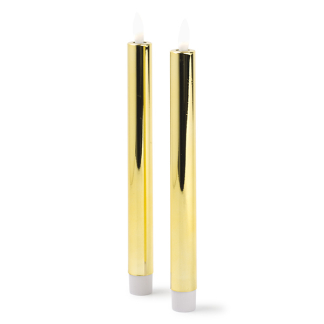 Lumineo Led dinerkaars | Lumineo | 24.5 cm | (Bewegende vlam, Batterijen, Goud) 487391 K150303163 - 3