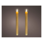 Lumineo Led dinerkaars | Lumineo | 24 cm | 2 stuks (Bewegende vlam, Batterijen, Warm wit licht, Goud) 480712 K151001743 - 2