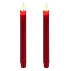 Lumineo Led dinerkaars | Lumineo | 24 cm | 2 stuks (Bewegende vlam, Batterijen, Warm wit licht, Rood) 480691 K151001739 - 1