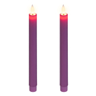 Lumineo Led dinerkaars | Lumineo | 24 cm | 2 stuks (Bewegende vlam, Batterijen, Warm wit licht, Roze) 480738 K151001751 - 1
