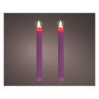 Lumineo Led dinerkaars | Lumineo | 24 cm | 2 stuks (Bewegende vlam, Batterijen, Warm wit licht, Roze) 480738 K151001751 - 2