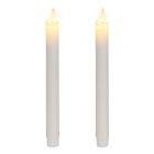 Lumineo Led dinerkaars | Lumineo | 24 cm | 2 stuks (Bewegende vlam, Batterijen, Warm wit licht, Wit) 480679 K151001735 - 1