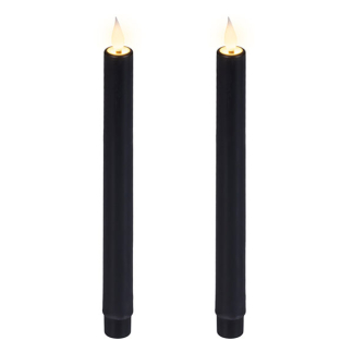 Lumineo Led dinerkaars | Lumineo | 24 cm | 2 stuks (Bewegende vlam, Batterijen, Warm wit licht, Zwart) 480717 K151001747 - 1