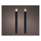 Lumineo Led dinerkaars | Lumineo | 24 cm | 2 stuks (Bewegende vlam, Batterijen, Warm wit licht, Zwart) 480717 K151001747 - 2