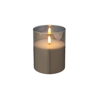 Lumineo Led kaars | 13 cm | Lumineo (In glas, Timer, Smokey) 485357 K151000090 - 2