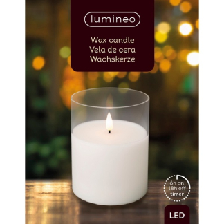 Lumineo Led kaars | 13 cm | Lumineo (In glas, Timer, Wit) 485354 K151000087 - 3