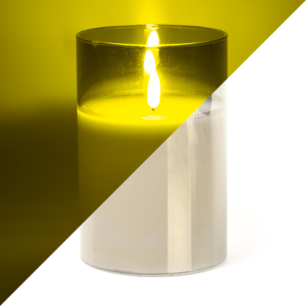 Lumineo Led kaars | 15 cm | Lumineo (In glas, Timer, Smokey) 485358 K151000091 - 1