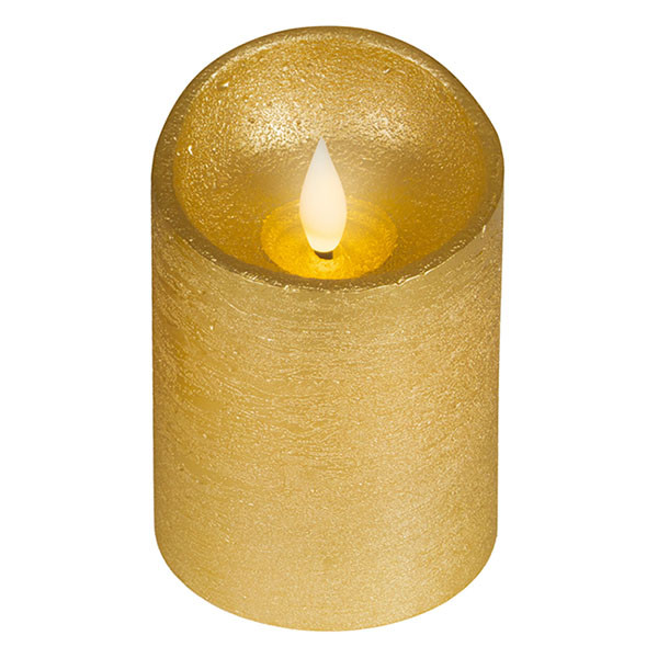 Lumineo Led kaars | Lumineo | Ø7.5 x 10.5 cm (Bewegende vlam, Batterijen, Warm wit licht, Goud) 480708 K151001740 - 1