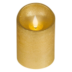 Lumineo Led kaars | Lumineo | Ø7.5 x 10.5 cm (Bewegende vlam, Batterijen, Warm wit licht, Goud) 480708 K151001740 - 1