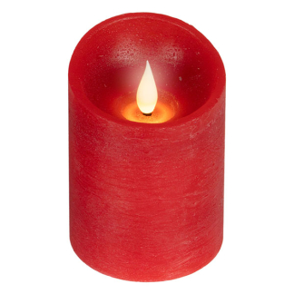 Lumineo Led kaars | Lumineo | Ø7.5 x 10.5 cm (Bewegende vlam, Batterijen, Warm wit licht, Rood) 480680 K151001736 - 1