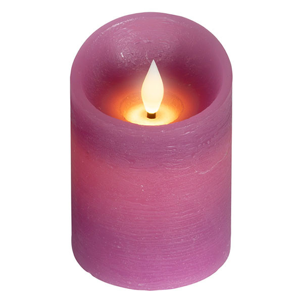 Lumineo Led kaars | Lumineo | Ø7.5 x 10.5 cm (Bewegende vlam, Batterijen, Warm wit licht, Roze) 480729 K151001748 - 1