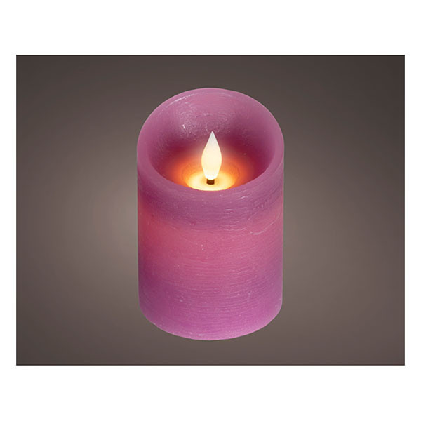 Lumineo Led kaars | Lumineo | Ø7.5 x 10.5 cm (Bewegende vlam, Batterijen, Warm wit licht, Roze) 480729 K151001748 - 2
