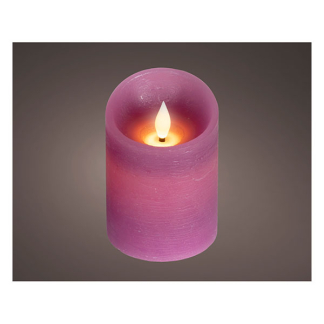 Lumineo Led kaars | Lumineo | Ø7.5 x 10.5 cm (Bewegende vlam, Batterijen, Warm wit licht, Roze) 480729 K151001748 - 2