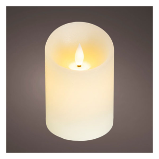 Lumineo Led kaars | Lumineo | Ø7.5 x 10.5 cm (Bewegende vlam, Batterijen, Warm wit licht, Wit) 480674 K151001732