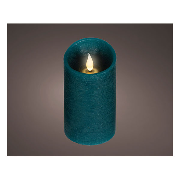 Lumineo Led kaars | Lumineo | Ø7.5 x 13.5 cm (Bewegende vlam, Batterijen, Warm wit licht, Emerald) 480743 K151001753 - 2